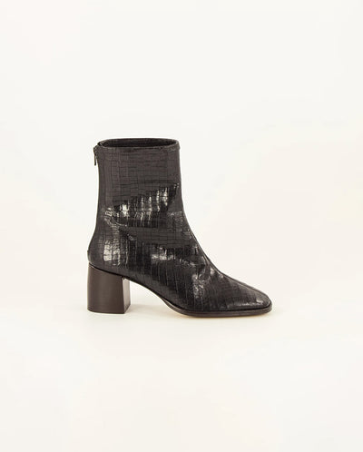 Gypqueen Square toe boot - Black Croc