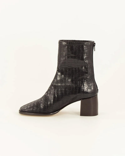 Gypqueen Square toe boot - Black Croc