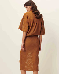 Paulo Knitted Collar Shirt - Amber