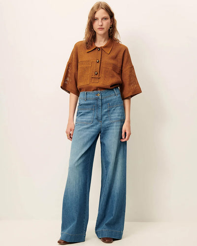 Paulo Knitted Collar Shirt - Amber