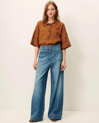 Paulo Knitted Collar Shirt - Amber