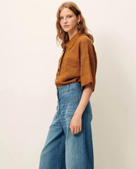 Paulo Knitted Collar Shirt - Amber