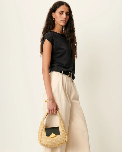 Sixto Jacquard Top - Moonless