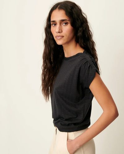 Sixto Jacquard Top - Moonless