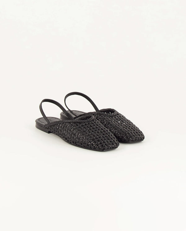 Vana Braided Slingback Black