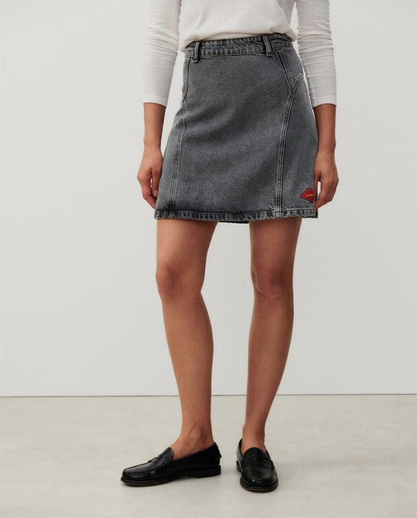 Yopday Midi trapeze Skirt Salt and Pepper