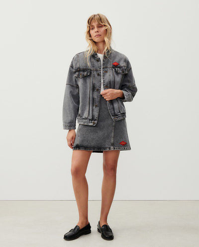 Yopday slouchy Denim Jacket Salt and Pepper