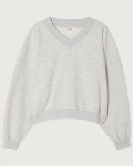 Baptown V Neck Sweat - Grey melange