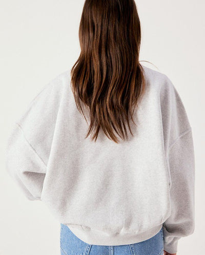 Baptown V Neck Sweat - Grey melange