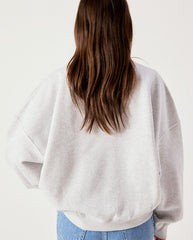 Baptown V Neck Sweat - Grey melange