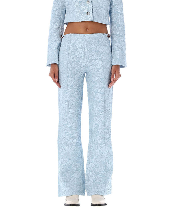 Stretch Jacquard Trousers SKY BLUE