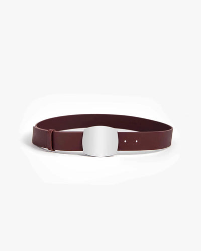 Buckle leather Belt - Grape