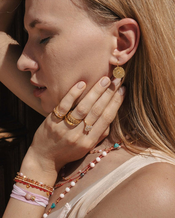 Sun Medallion Earrings GOLD