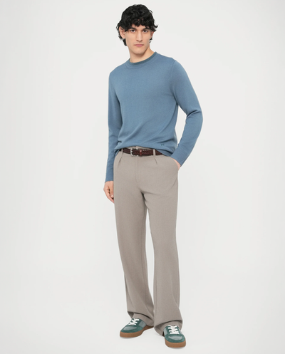 MENS CREW NECK SWEATER - Grey/Blue