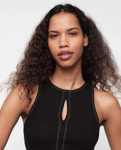 Core Cut Out Tank Top - Black