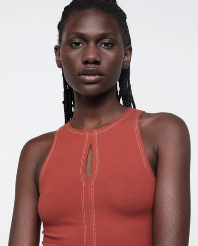 Core Cut Out Tank Top - Rust