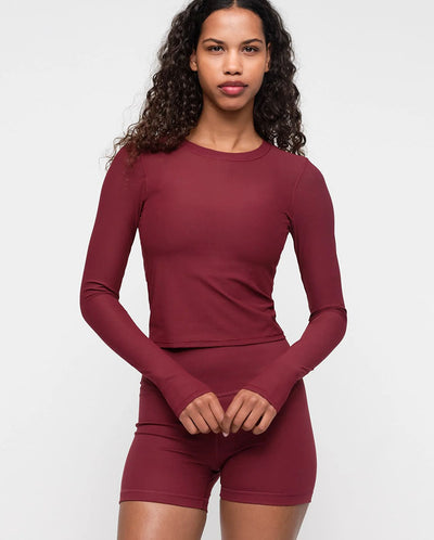 Active Mesh L/S Tee - Wine