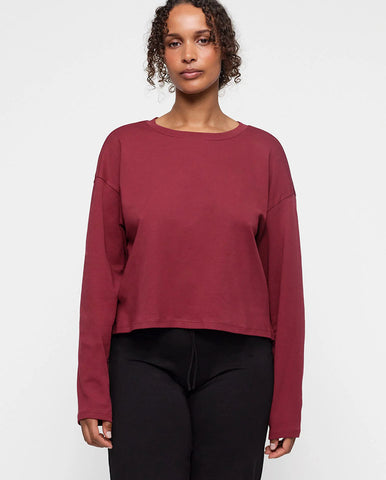 Active Mesh L/S Tee - Wine