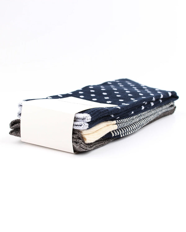 Democratique 3 Pack Plain/Stripe/Spots