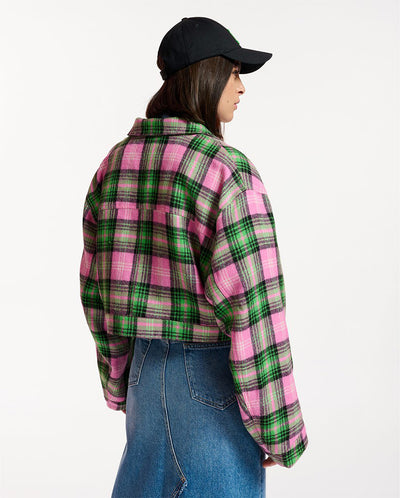 Earlier check Cropped Jacket High Voltage Check