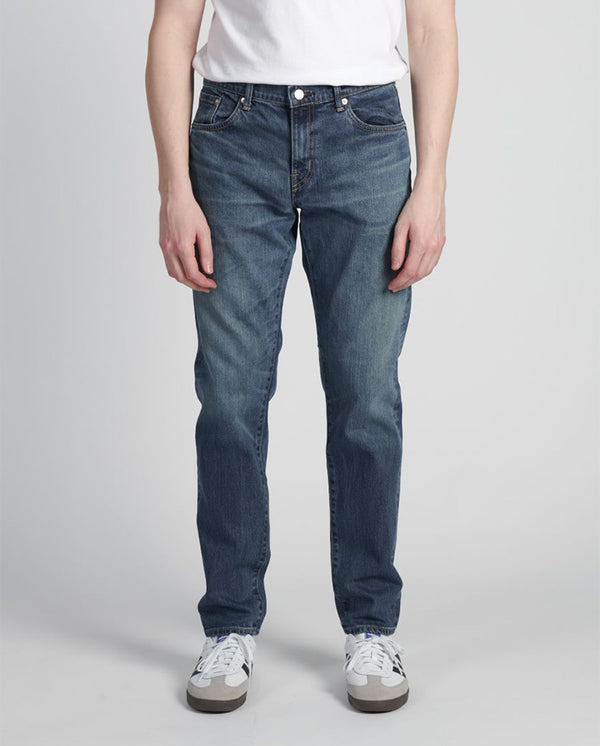 Regular Taper Kaihara Stretch Denim Mid Blue Dark Used