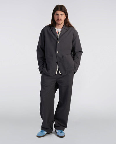 Edison Swollen Seersucker Blazer DARK GREY