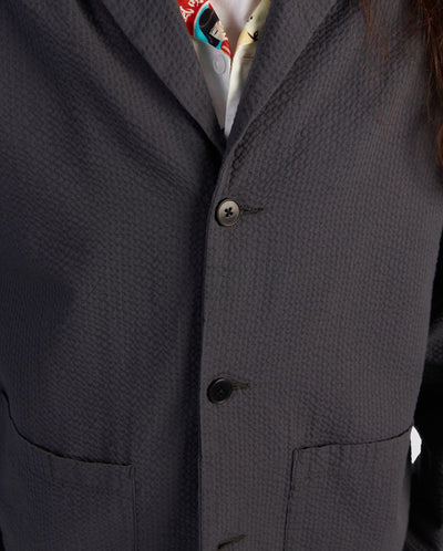 Edison Swollen Seersucker Blazer DARK GREY