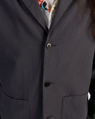 Edison Swollen Seersucker Blazer DARK GREY