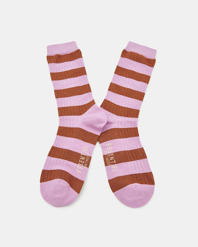 Eventually striped sock lilac/tan