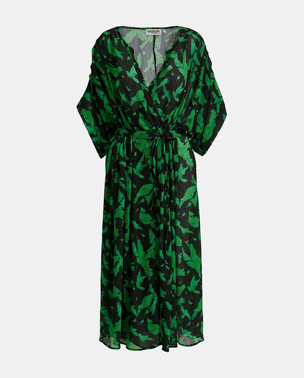 Evray printed wrap dress Black/green