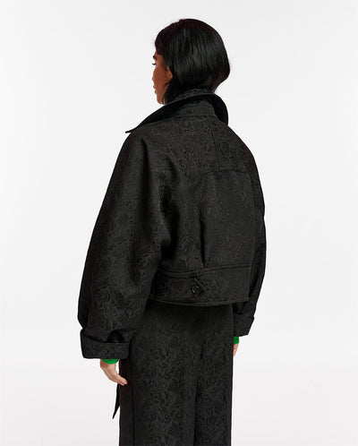 Eyvette Jacquard Crop Jacket BLACK