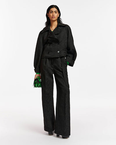 Eyvette Jacquard Crop Jacket BLACK