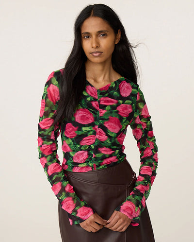Karlis Top - Fuchsia/Black