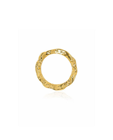 Myrtilo Hammered Hoops - Gold / Amethyst