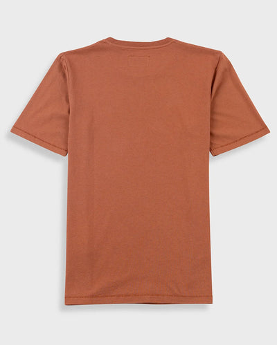 CONTRAST SLEEVE T-SHIRT - CLAY