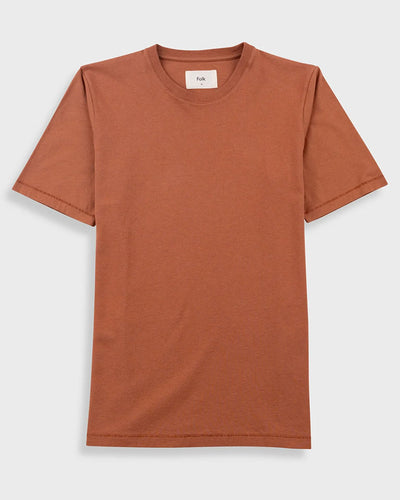 CONTRAST SLEEVE T-SHIRT - CLAY