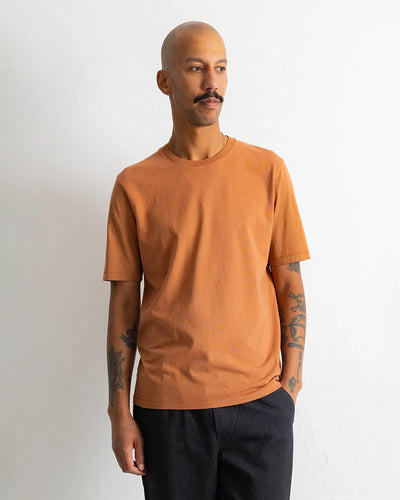 CONTRAST SLEEVE T-SHIRT - CLAY