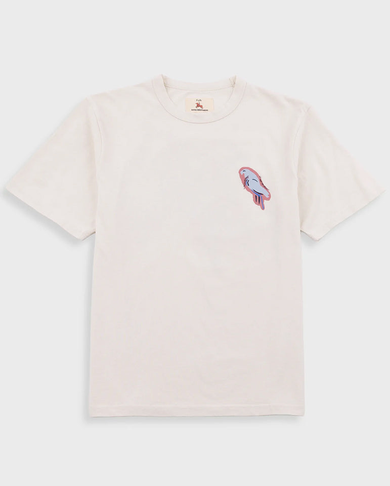 RELAXED T-SHIRT - ECRU PARROT PRINT