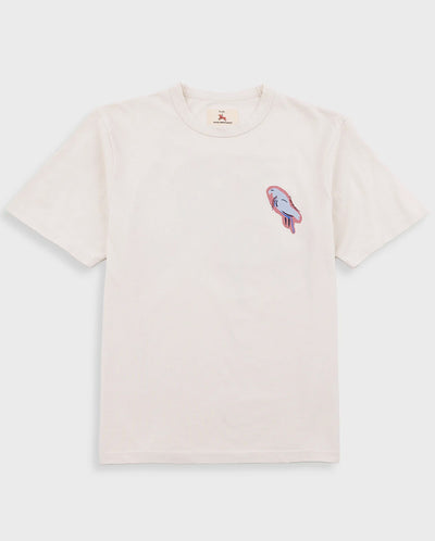 RELAXED T-SHIRT - ECRU PARROT PRINT