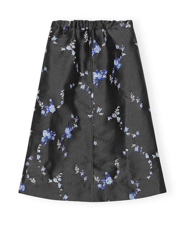 3D Jacquard Elasticated Skirt BLACK