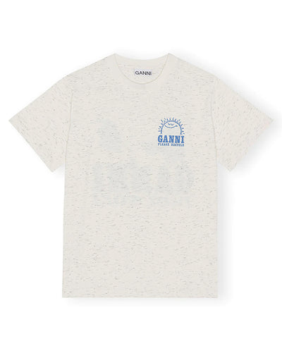 Melange dotted Graphic Tee Egret