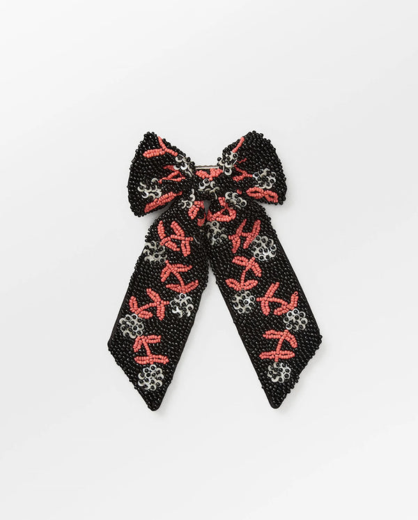 Brombeere Beaded Bow Clip - Black
