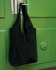 Suede Demi Bag Black