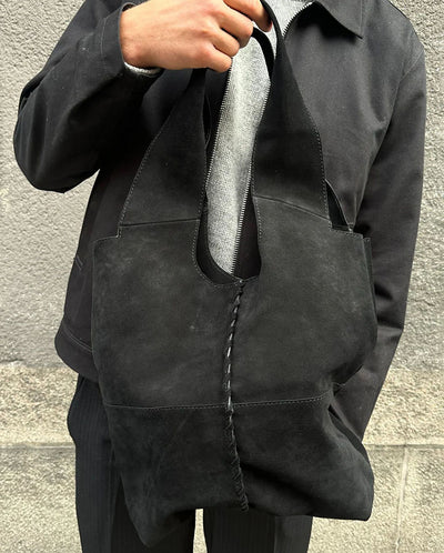 Suede Demi Bag Black