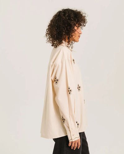 Elie Embroidered Blouse - Ecru