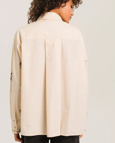 Elie Embroidered Blouse - Ecru