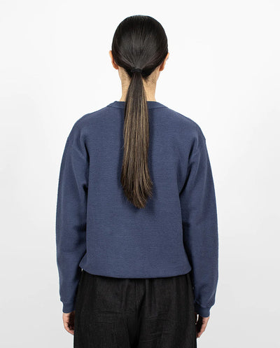 Hina Reverse Crew Neck Sweat Insignia Blue