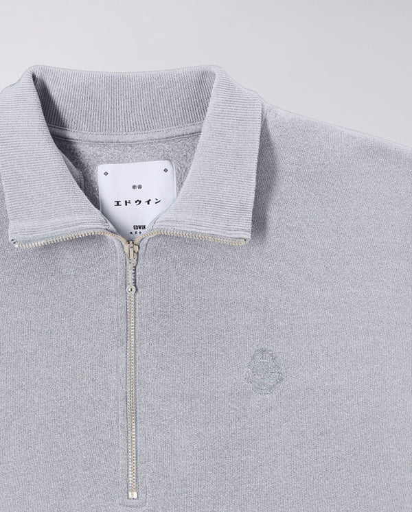 Koji Half Zip Sweat - Grey Marl