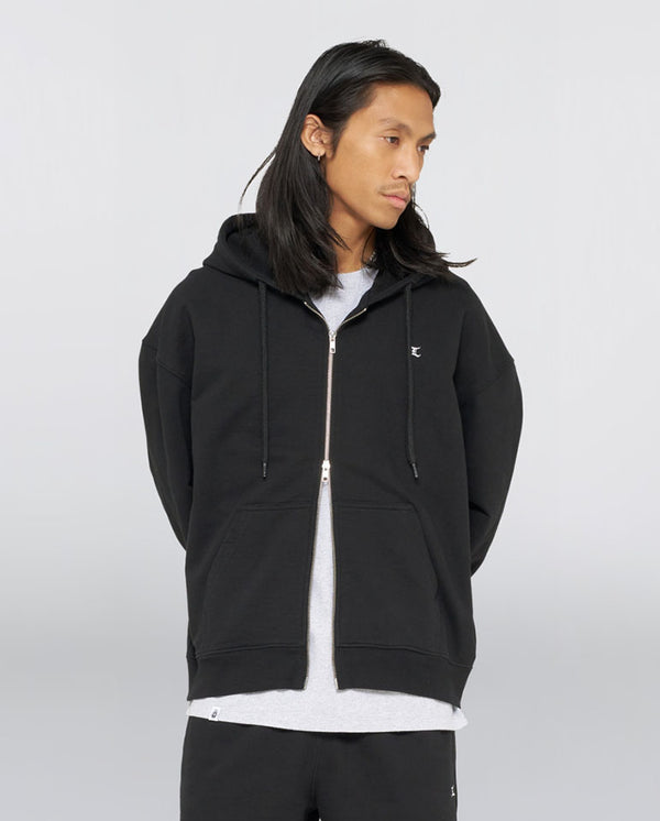 Gem Zipped Hoodie - Garment Black