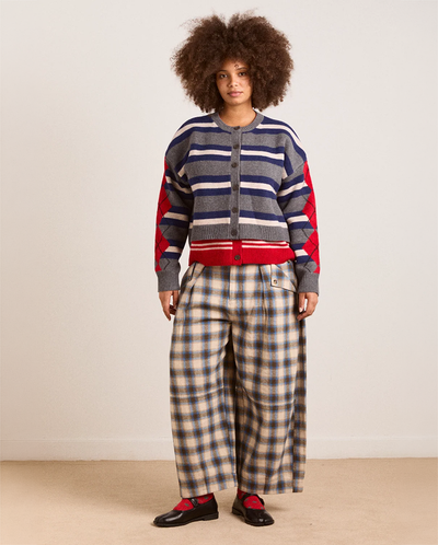 Mara Trouser - Blur Brushed Check